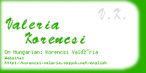 valeria korencsi business card